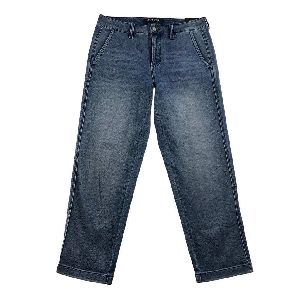 Liverpool Los Angeles The Boyfriend Jeans Medium Wash Blue Size 8 29